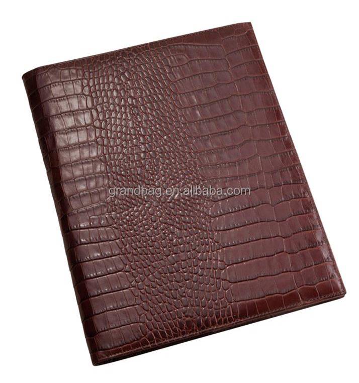 Crocodile Embossed Leather Business File Folder File Packaging Bag Travelling Portfolio Bag Portfolio Case With Pen Loose