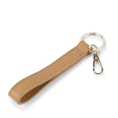 Wholesale high quality leather durable fashion mental loop designer keychain