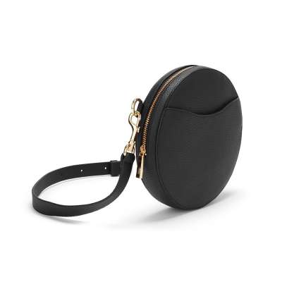 New arrival fashion high quality women waist belt bag litchi pattern leather lady circle shoulder bag