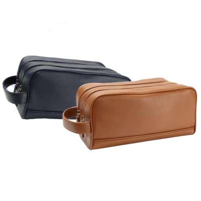 real leather travel washing storage bags portable clutch toiletry bag