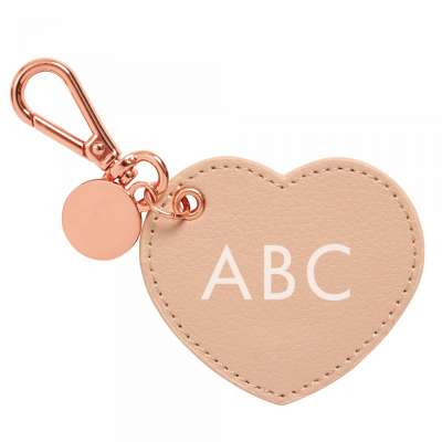 luxury heart shape blank custom key chain ring genuine leather key ring