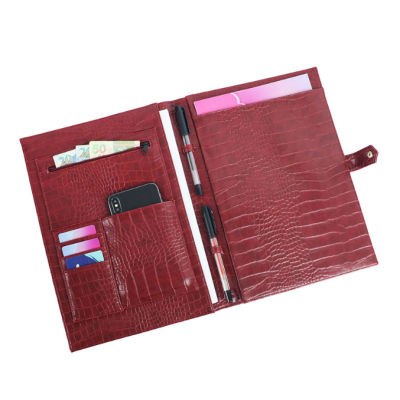 Hot Sale Fashion Crocodile Pattern Top Quality A4 File Holder Leather Luxury Portfolio for Notebook Holder